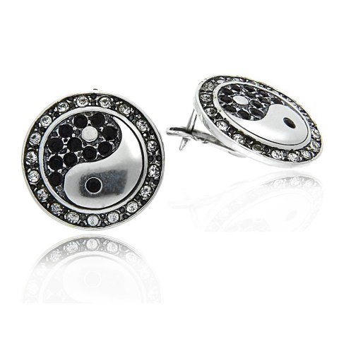GEMMA Kolczyki SREBRO 925 SWAROVSKI YIN YANG GEMMA Kolczyki SREBRO 925 SWAROVSKI YIN YANG