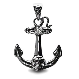 GEMMA TALIZMAN AMULET SREBRO 925 KOTWICA CZASZKA