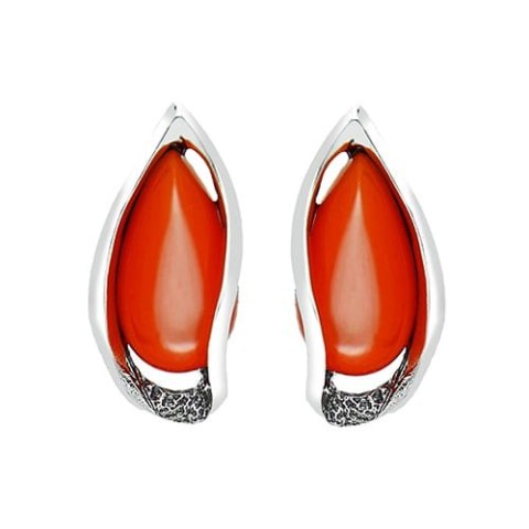 KOLCZYKI SREBRNE Z KOCIM OKIEM ORANGE K438 KOLCZYKI SREBRNE Z KOCIM OKIEM ORANGE K438