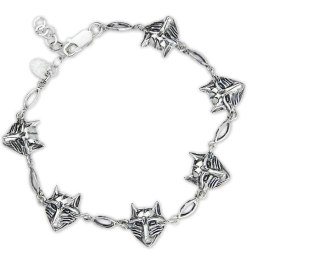 BRANSOLETKA WILKI SREBRNE B571 FREEDOM