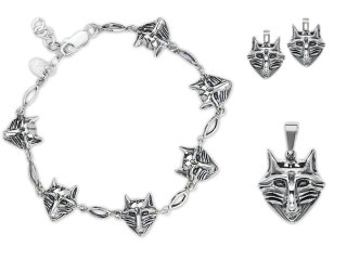 BRANSOLETKA WILKI SREBRNE B571 FREEDOM