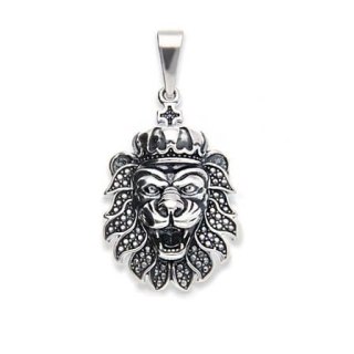 LEW GŁOWA LWA WISIOREK SREBRO 925 AMULET