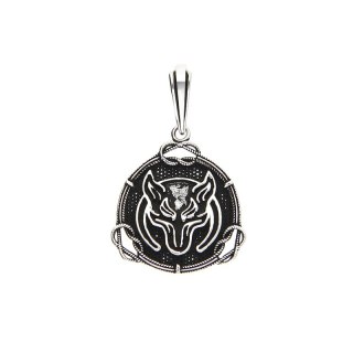 WISIOREK SREBRNY WILK AMULET W596
